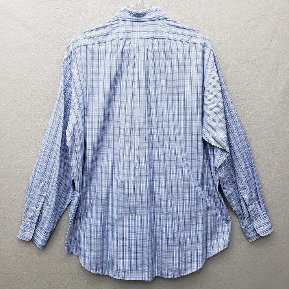 Ralph Lauren Blake Button Up Dress Shirt Light Blue Plaid Long Sleeve Classic L - Picture 3 of 10